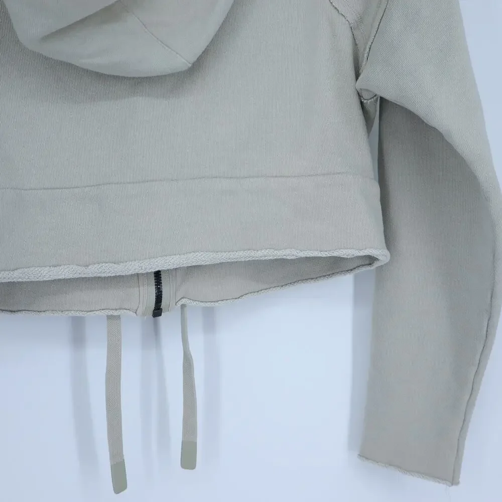 Alo Cruiser Hoodie Sweatshirt Cropped Full Zip Light Sage French Terry Women's S